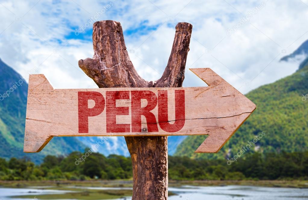 Peru wooden sign