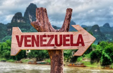 Venezuela wooden sign clipart