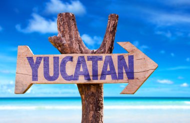 Yucatan ahşap işareti