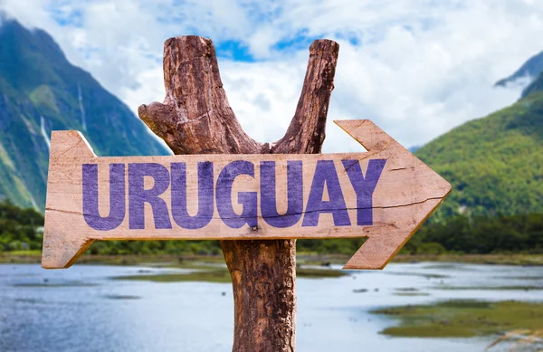 Uruguay segno di legno — Foto Stock