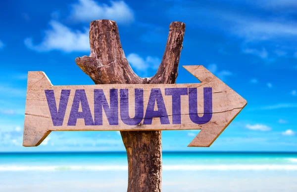 Signo de madera Vanuatu —  Fotos de Stock