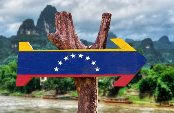 Venezuela fahnenschild — Stockfoto