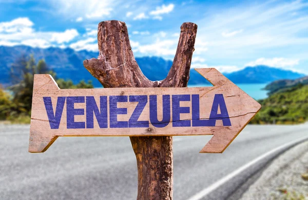 Βενεζουέλα ξύλινη πινακίδα — Φωτογραφία Αρχείου