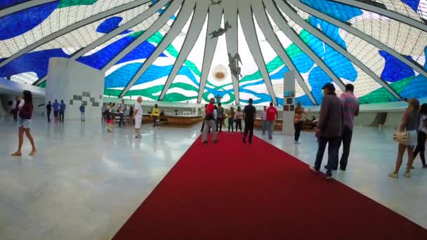 All'interno della Cattedrale di Brasilia — Video Stock