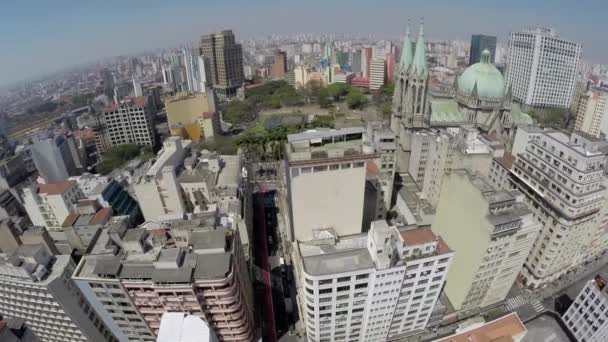 Uitzicht vanaf Sao Paulo Downtown — Stockvideo