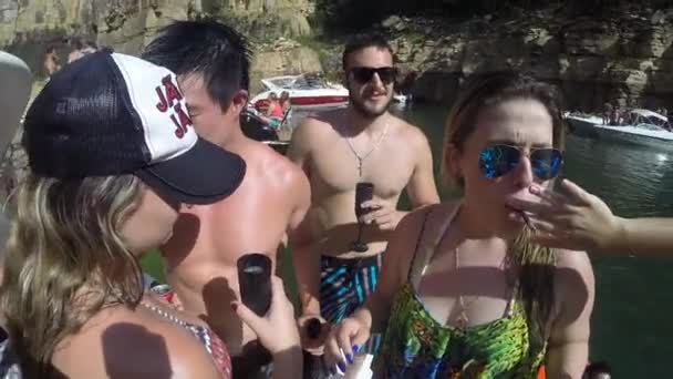 Amigos celebrando el verano — Vídeo de stock