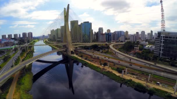 Octavio Frias de Oliveira bridge — Stockvideo