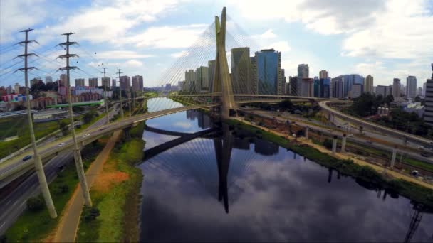 Octavio Frias de Oliveira bridge — Stockvideo