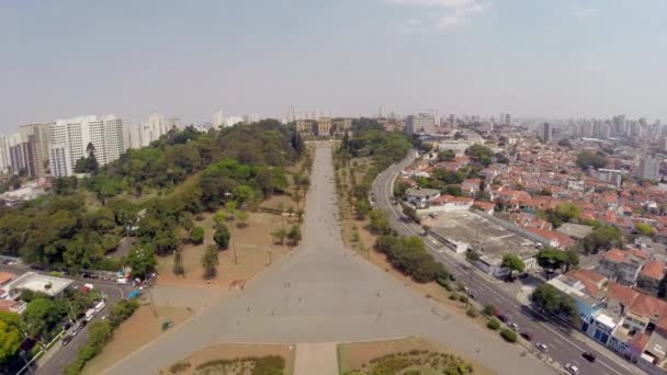 Vista aérea do Museu Ipiranga — Vídeo de Stock