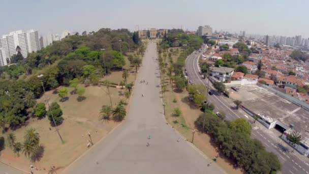 Ipiranga Müzesi havadan görünümü — Stok video