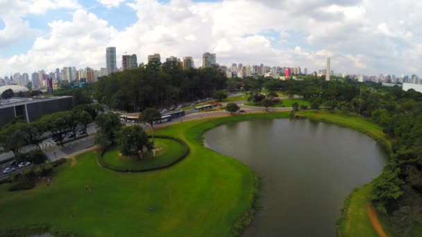 Парк Ибирапуэра в Сан-Паулу — стоковое видео