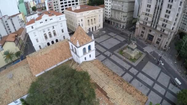 Vista aérea de la catedral Patio do Colegio — Vídeo de stock