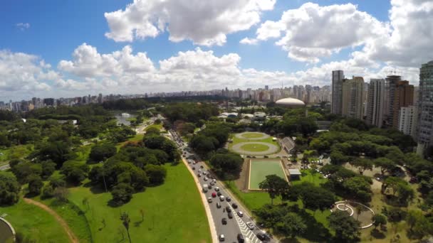 Trafik Sao Paulo havadan görünümü — Stok video