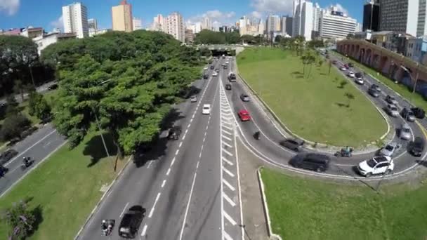 Vue Aérienne de la circulation à Sao Paulo — Video