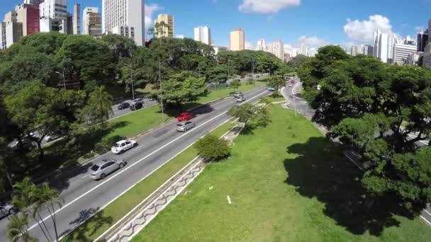 Aerial View of traffic in Sao Paulo — Stock Video