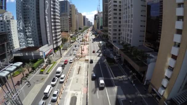 Paulista Avenu en Sao Paulo — Vídeo de stock