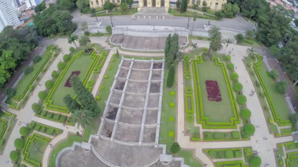 Aerial view of the Ipiranga Museum — Stock Video