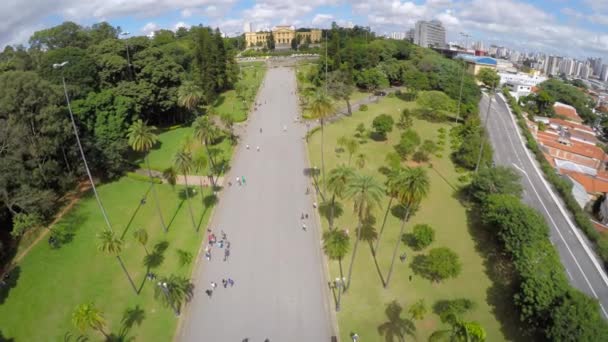 Vista aérea del Museo Ipiranga — Vídeos de Stock