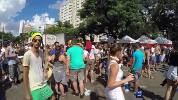 Människor firar Carnaval Party — Stockvideo