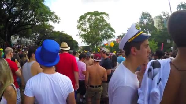 Pessoas comemorando a festa do Carnaval — Vídeo de Stock