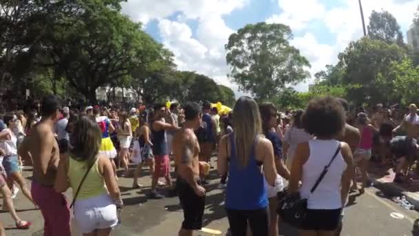 Pessoas comemorando a festa do Carnaval — Vídeo de Stock