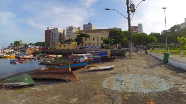 Uitzicht op de haven van salvador — Stockvideo