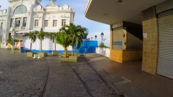 Vista desde el ascensor Lacerda en Pelourinho — Vídeo de stock