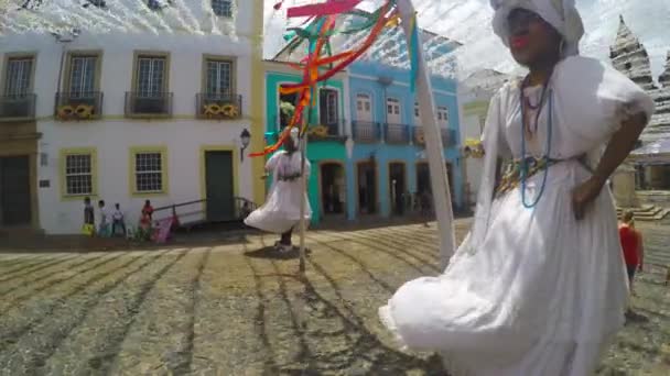 Special Decoration of Baianas for Bahia Carnaval — Stock Video