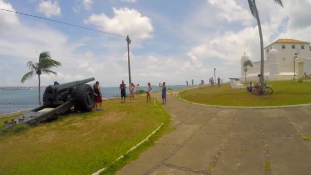 Fortaleza del Mont Serrat en Salvador — Vídeo de stock