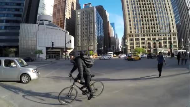 Pedestrians are crossing the Michigan Avenue — Stock Video