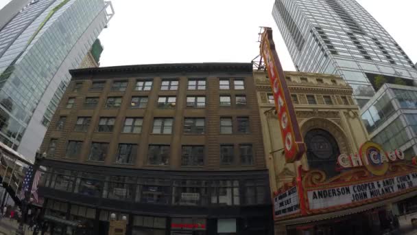 Chicago Theatre och Street View — Stockvideo