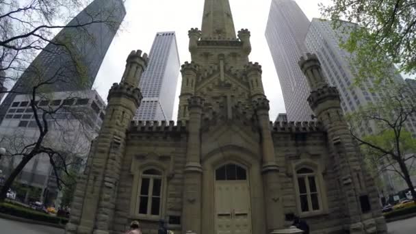 La famosa iglesia de Chicago — Vídeos de Stock