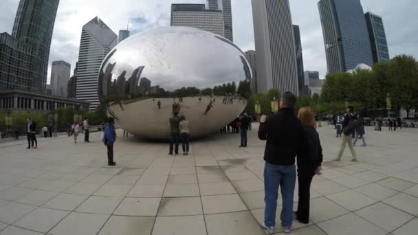 Ünlü Chicago Cloud Gate — Stok video