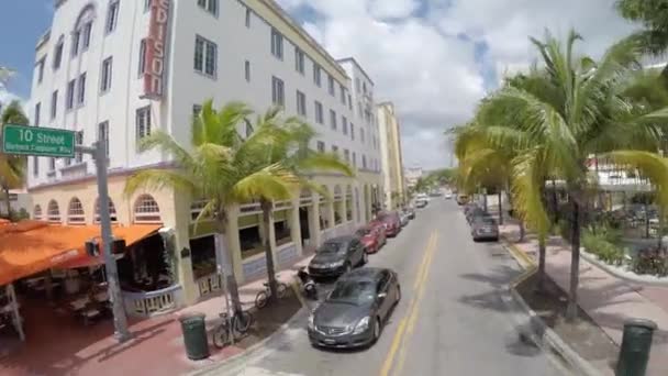 Driving on the famous Ocean Drive — Stock Video