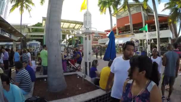 Gente en el parque Bayfront — Vídeo de stock