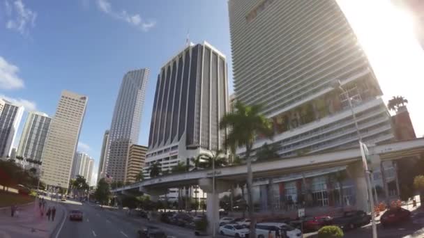 Guidare nel centro di Miami — Video Stock