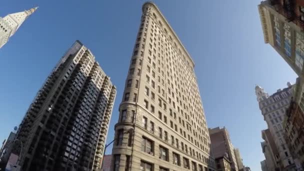Het beroemde Flatiron Building — Stockvideo