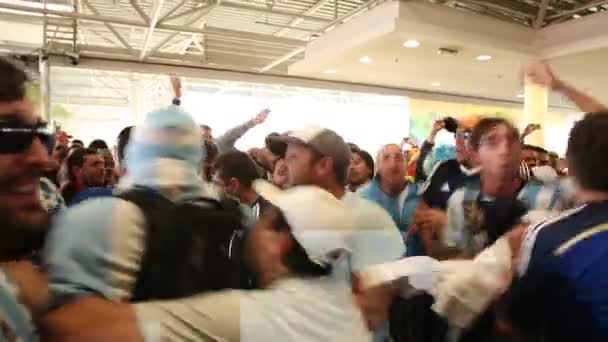 Argentina fans sing before the mach — Stock Video