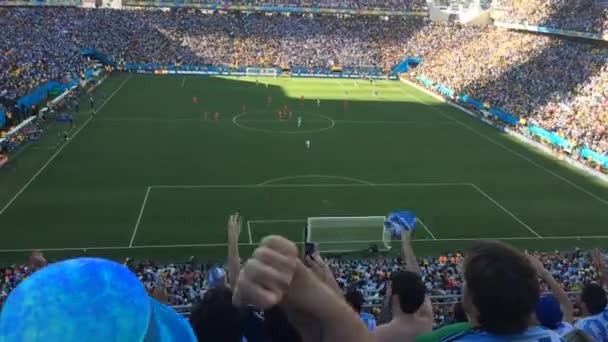 Aficionados argentinos celebran la victoria — Vídeos de Stock