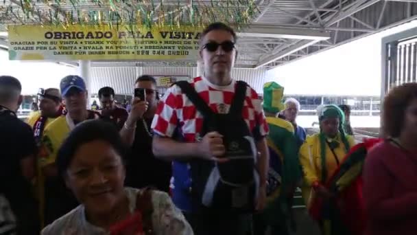 Fãs comemoram a Copa do Mundo Brasil — Vídeo de Stock
