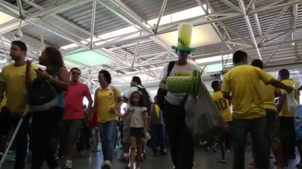 Fans feiern die WM in Brasilien — Stockvideo