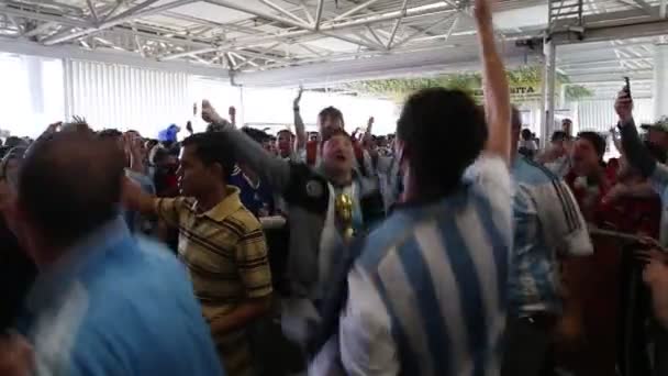 Argentina fans sing before the mach — Stock Video