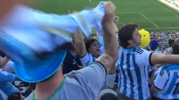 Argentina fanoušci slaví vítězství — Stock video