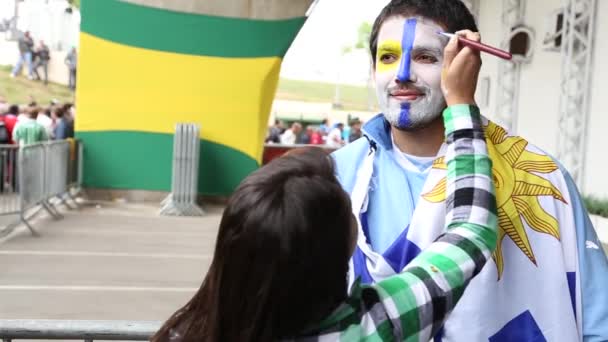 Uruguay Fan bir sanatçı tarafından resim oldu — Stok video