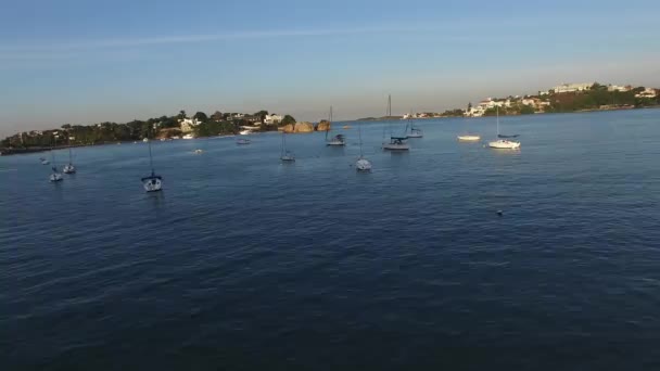 Vista aérea de los barcos de vela — Vídeo de stock