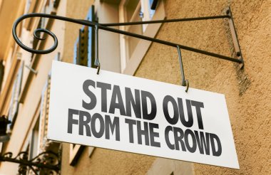 Stand Out From the Crowd sign clipart