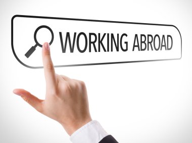 Working Abroad written on virtual screen clipart