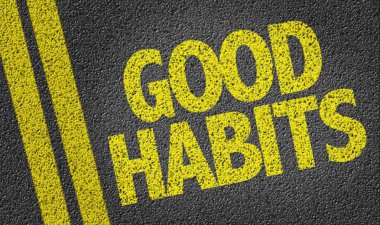 Good Habits written on the road clipart