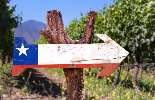 Chile vlajky vývěsní štít — Stock fotografie