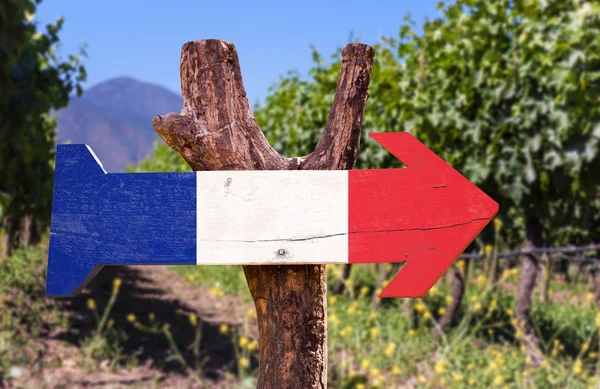 Frankrijk vlag houten teken — Stockfoto